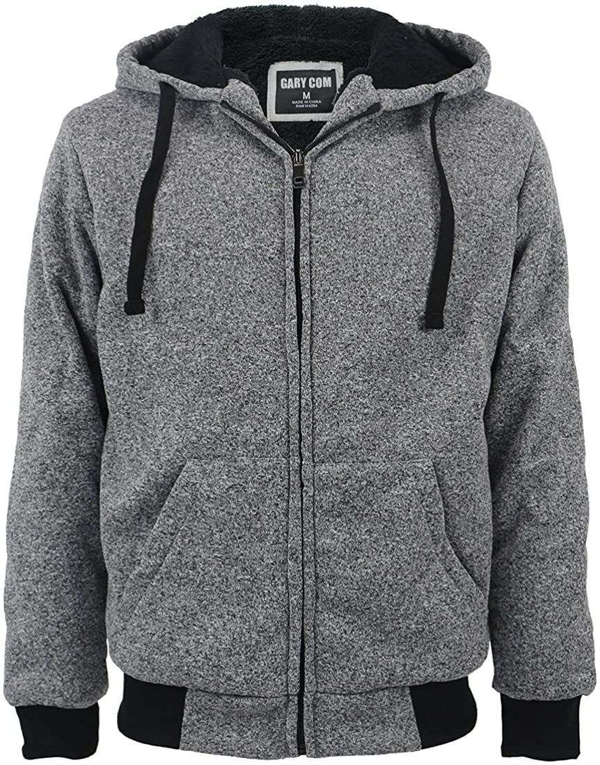 LeeHanTon Heavyweight Hoodies for Men Jackets Comfy Sherpa Lined Zip Up Hoodie Coats with Pockets Outerwear