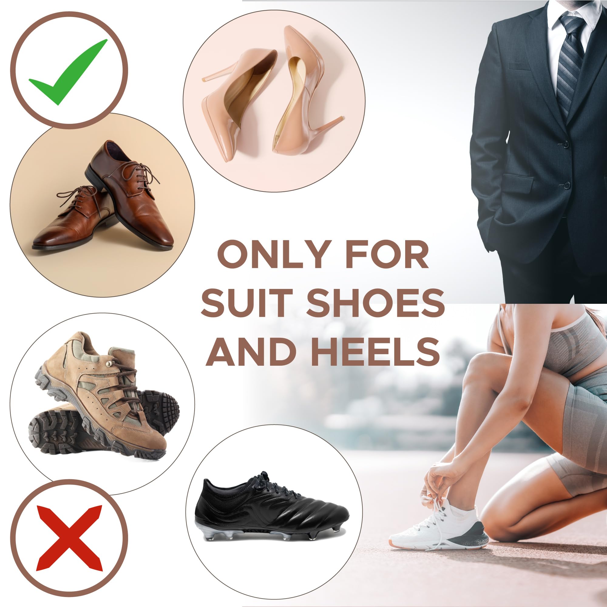 SULPO Lot de 12 sangles en caoutchouc pour chaussures - Autocollants de réparation de semelles de chaussures - Semelles autocollantes - Ultra solides - À découper - Ovales - 5