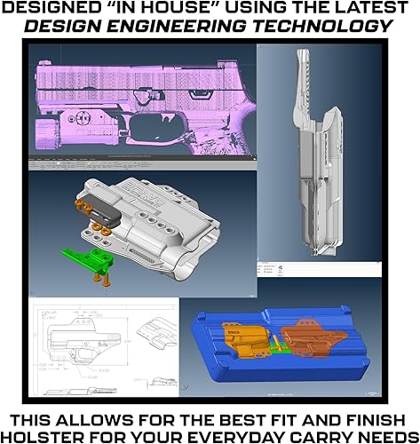 Miniatura 6 de Funda vinculada para Smith & Wesson M&P 2.0 40 (4.25 pulgadas) / TLR-1 HL - Funda ligera IWB con bolsa magnética para transporte oculto/ajuste