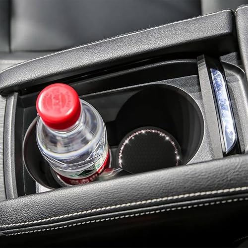 Miniatura 6 de Paquete de 2 posavasos para automóvil, 2.75 pulgadas, con diamantes de imitación de cristal, universal, para automóviles, vehículos, SUV, accesorios