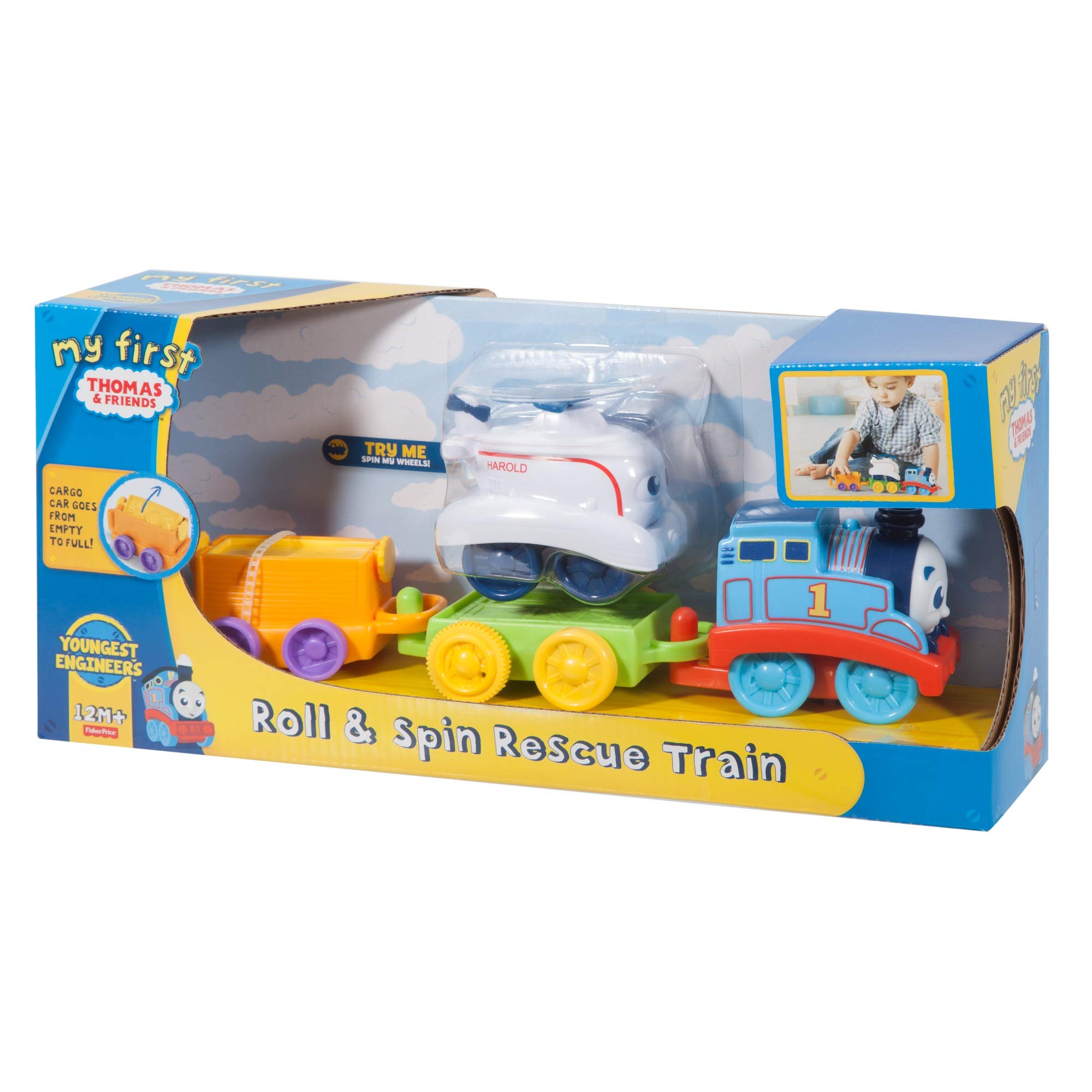 Thomas & Friends FKM91 My First Roll and Spin Rescue Thomas, Thomas the Tank Engine My First Toy Silnik, Pociąg zabawkowy dla małych dzieci