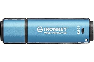 IronKey Vault Privacy 50, AES-256 Encrypted | USB | 128GB External Storage w/Multi-Password & BadUSB