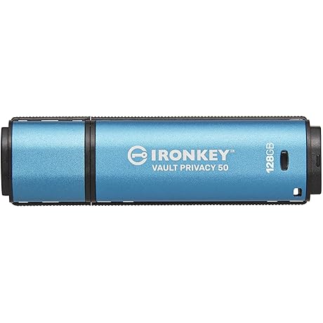 IronKey Vault Privacy 50, AES-256 Encrypted | USB | 128GB External Storage w/Multi-Password & BadUSB