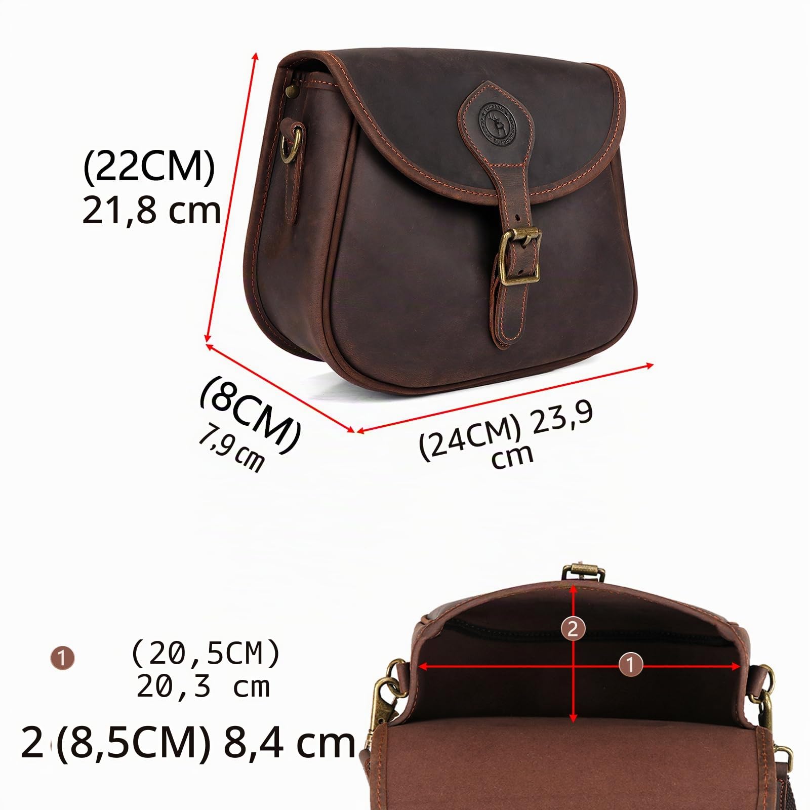 Tourbon Schrotflintenpatronentasche aus echtem Leder 12 GA 20 GA Munitionstasche 100 Patronen