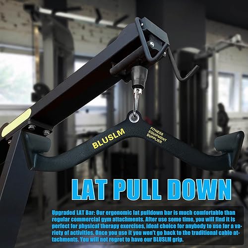 Miniatura 6 de LAT Pull Down Bar for Cable Machine, LAT Pulldown Attachments T-bar V-bar Cable Attachment for Gym, Back Tricep Strength Training Handle