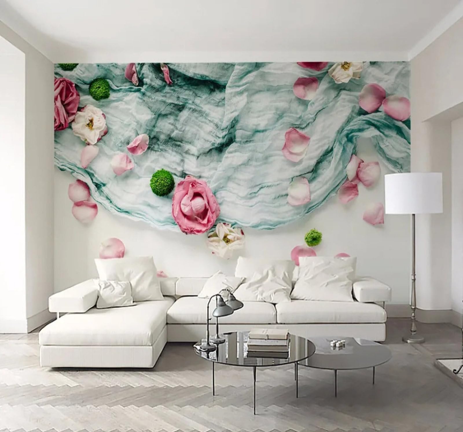 Wallpaper-3D-Xlm 430Cm×300Cm(B×H) Creative Three Dimensional Silk Rose Unique 3D Wallpaper Easy Install Feature Office Living Room Sofa Bedroom Tv Background Wall Decoration-430Cm×300Cm