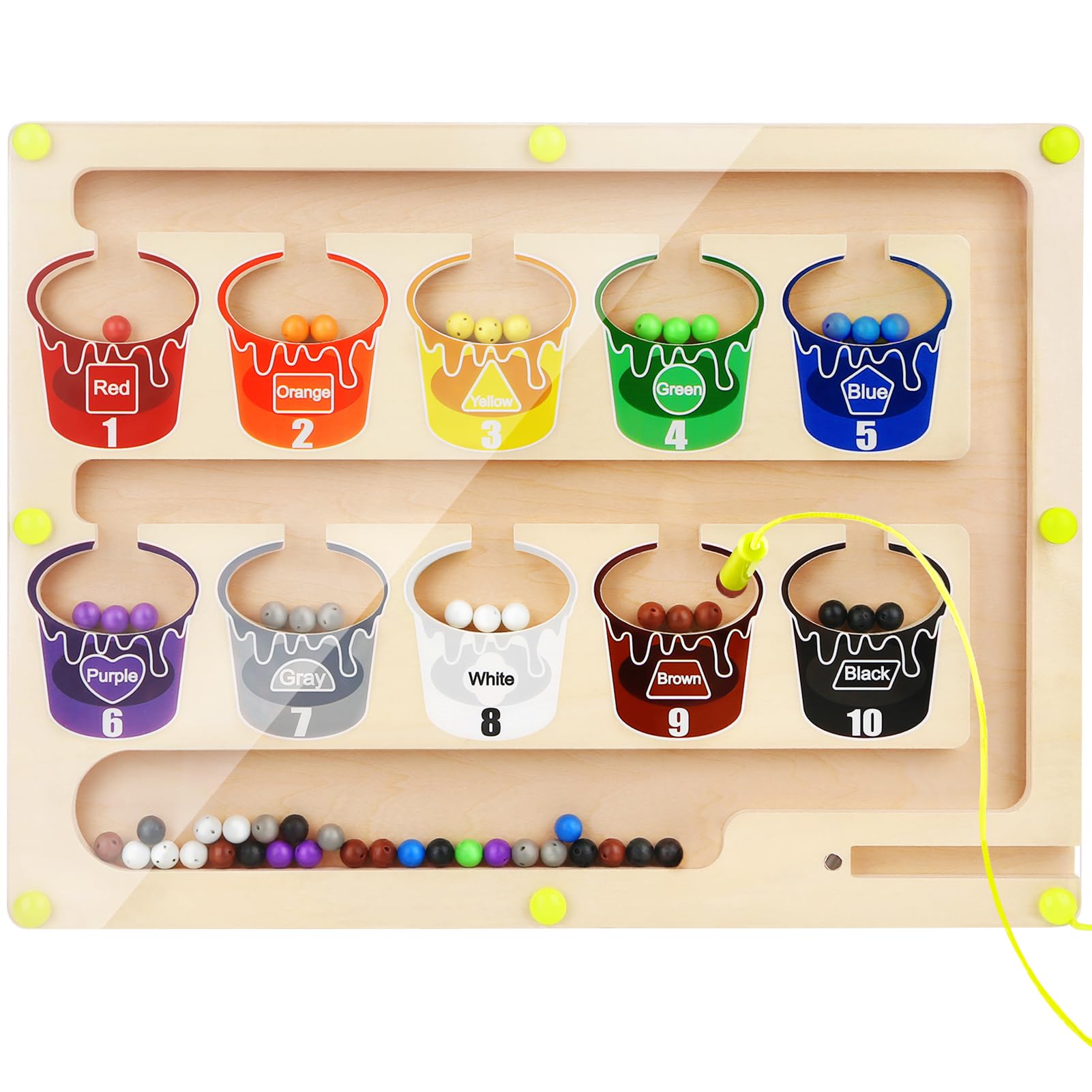 Magnetic Color and Number Maze, Montessori Magnet Puzzles Board Toys for Kids, Education Counting & Matching for Preschool Learning Activities, Travel Toys for Toddlers Fine Motor Skills