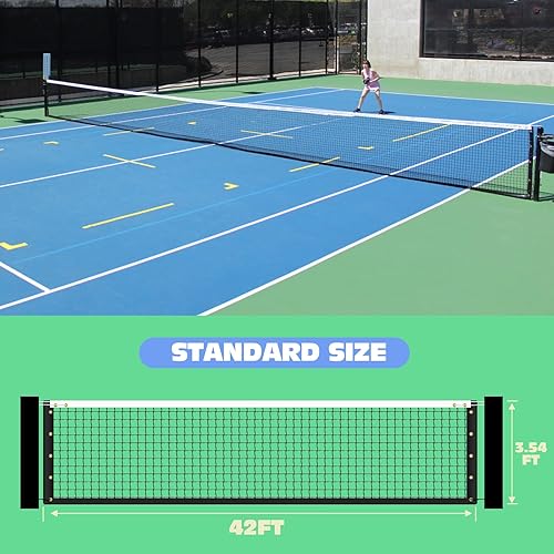 Miniatura 5 de Tennis Net Professional Tennis Court Net 42FT Replacement Nets Heavy Duty Sport Nets with 2 Fiberglass Dowels, Compatible with Outdoor Indoor