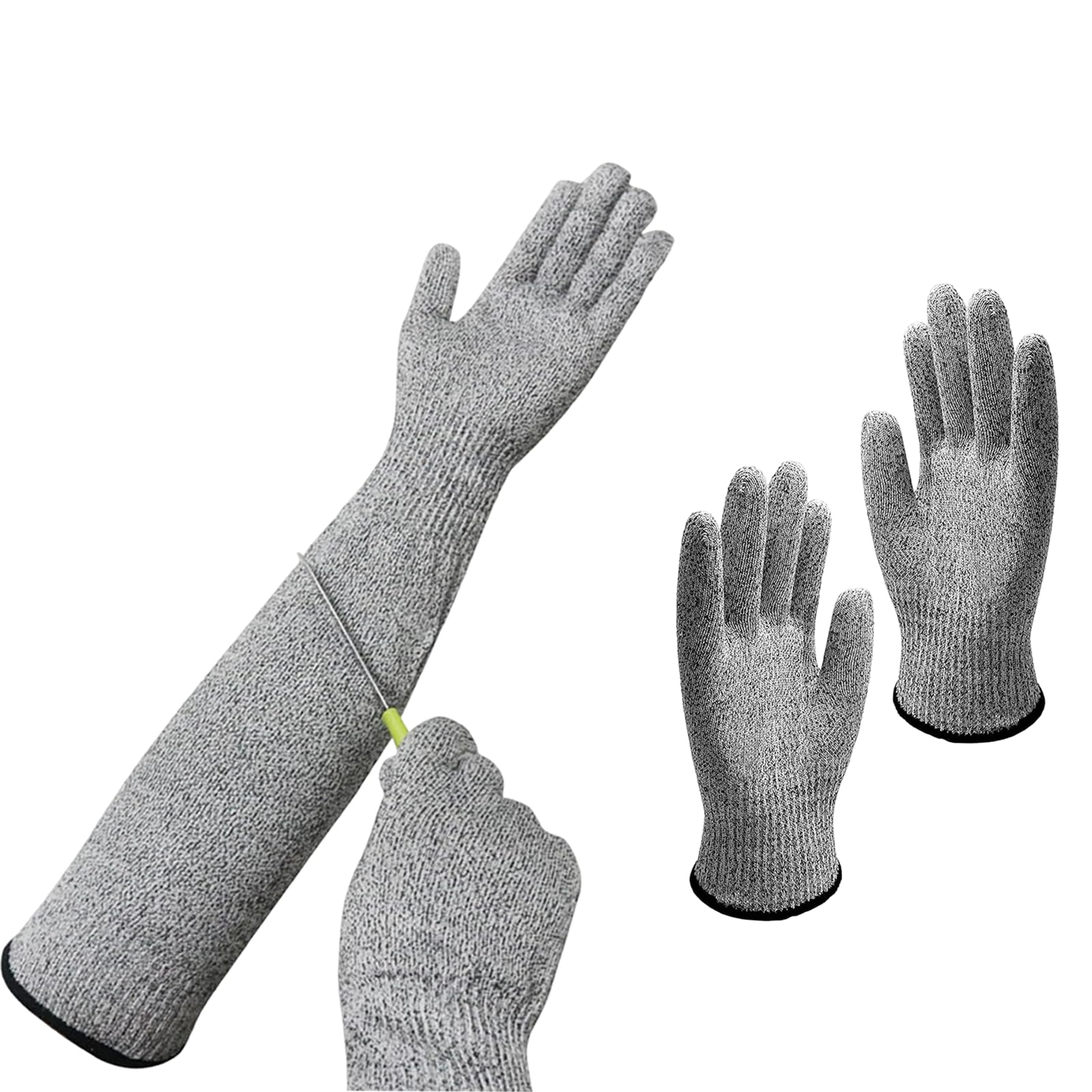 XcnPer Long Gardening Gloves, Guard Gloves Gardening Long Sleeve, Cut Resistant Gloves for Women 2 works Set (Long + Short)