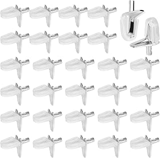 KOMINZZ 30PCS Shelf Support Pegs Shelf Pins 3mm Cupboard Shelf Pegs Glass Shelf Supports Shelf Holders Plugs Studs for Kitchen Wardrobe Cabinet Bookcase Glass Showcase, Transparent