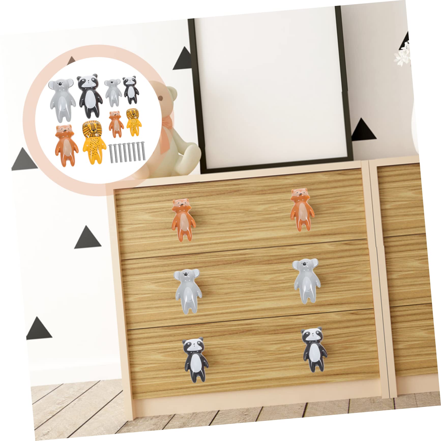YARNOW 8 Pomelli per Mobili a Forma di Animale, in Ceramica e Lega, per Cameretta, 8 Pezzi, Facili da Installare, Decorativi per Armadio e Cassetto