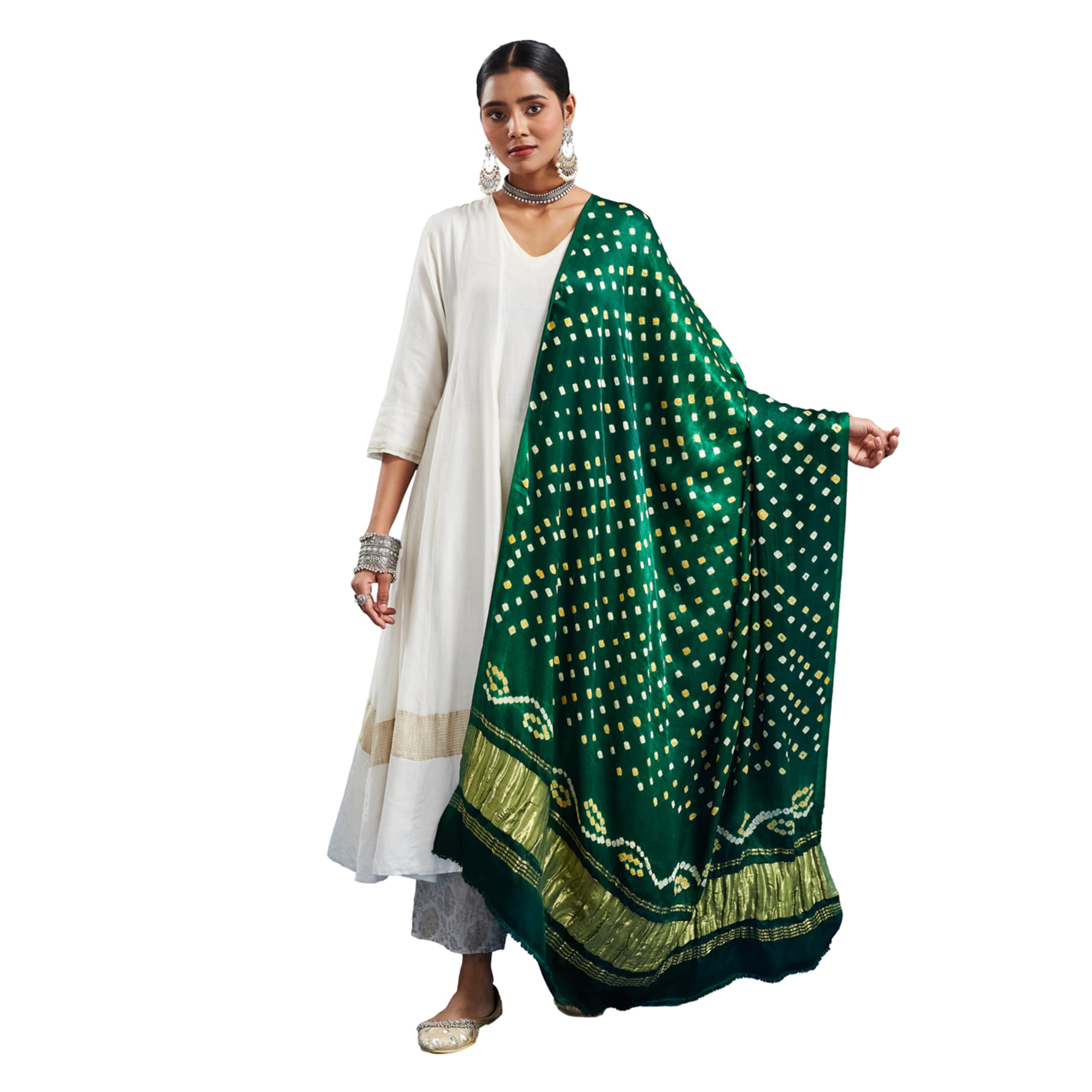 Designer Gajji Silk Dupatta with Tie-Dye Print – Perfect for Weddings, Festivals & Celebrations DUP-image-8