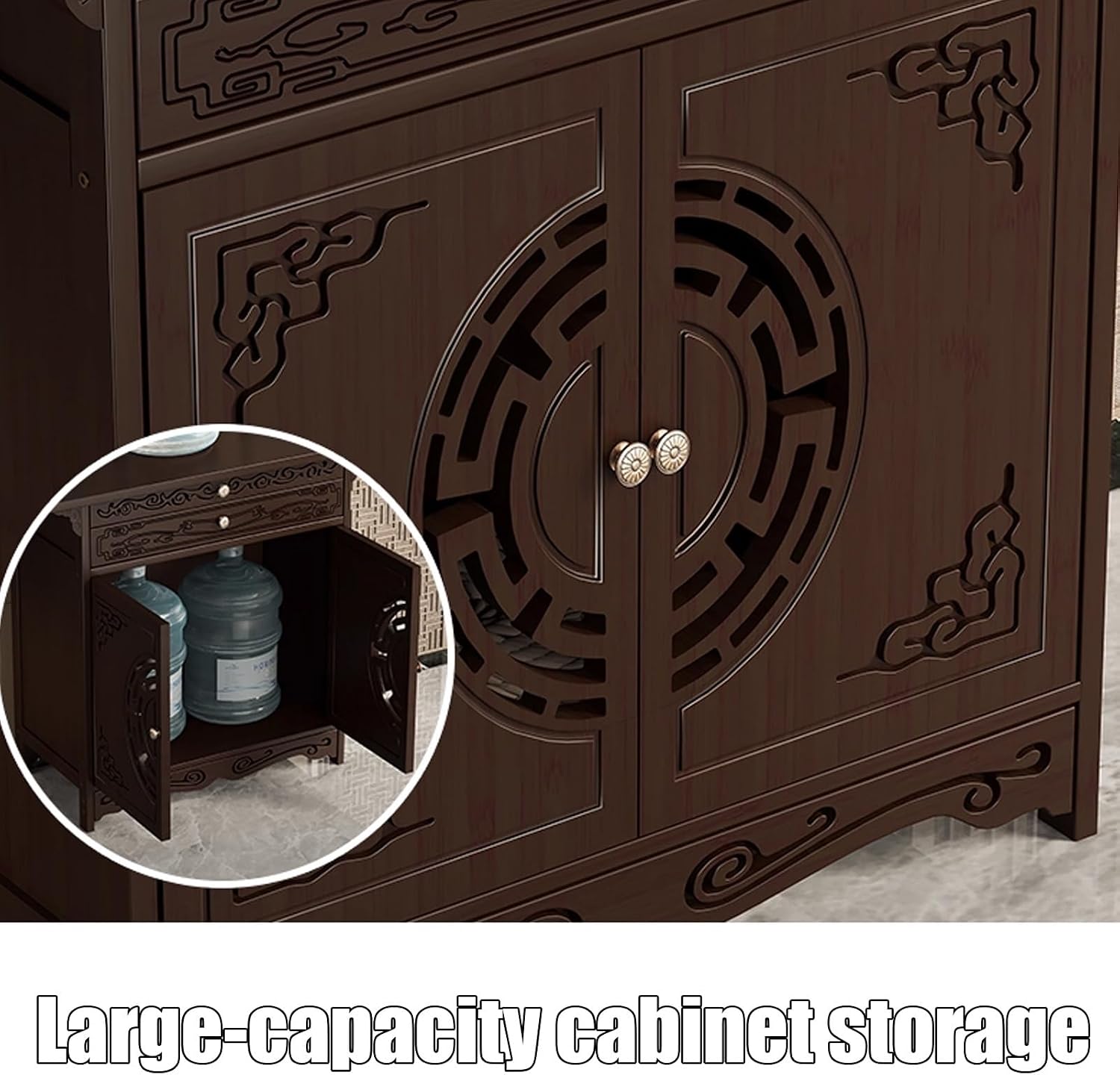 Buddha Altar Table, Chinese Meditation Shrine Table, Buddhist Altar Tables with Storage, Bamboo Prayer Meditation Tables, Easy Assembly, for Living Room Bedroom Office(80cm/31.50in)