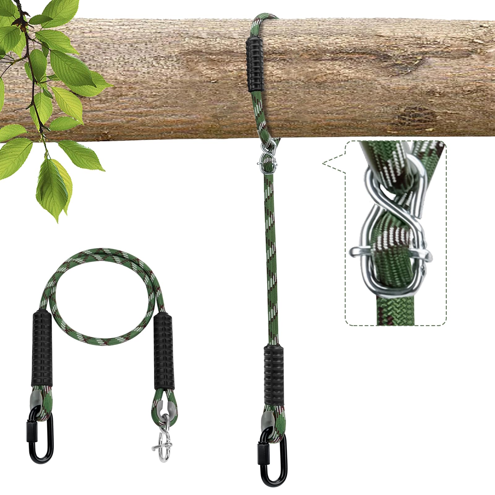 WWFFEN Hammock Strap,1.2m Adjustable Tree Swing Strap Hanging Hammock Chair