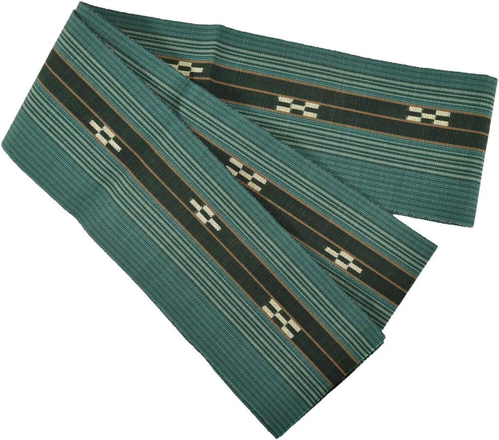 半幅帯 綿 日本製 [なごみや] 八重山 ミンサー 単帯 並尺 青系 伝統