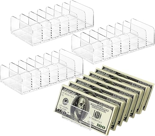 Miniatura 8 de Hipiwe Paquete de 4 paletas de sombra de ojos acrílicas, organizador de maquillaje de 7 ranuras, organizador de correo de archivos de escritorio