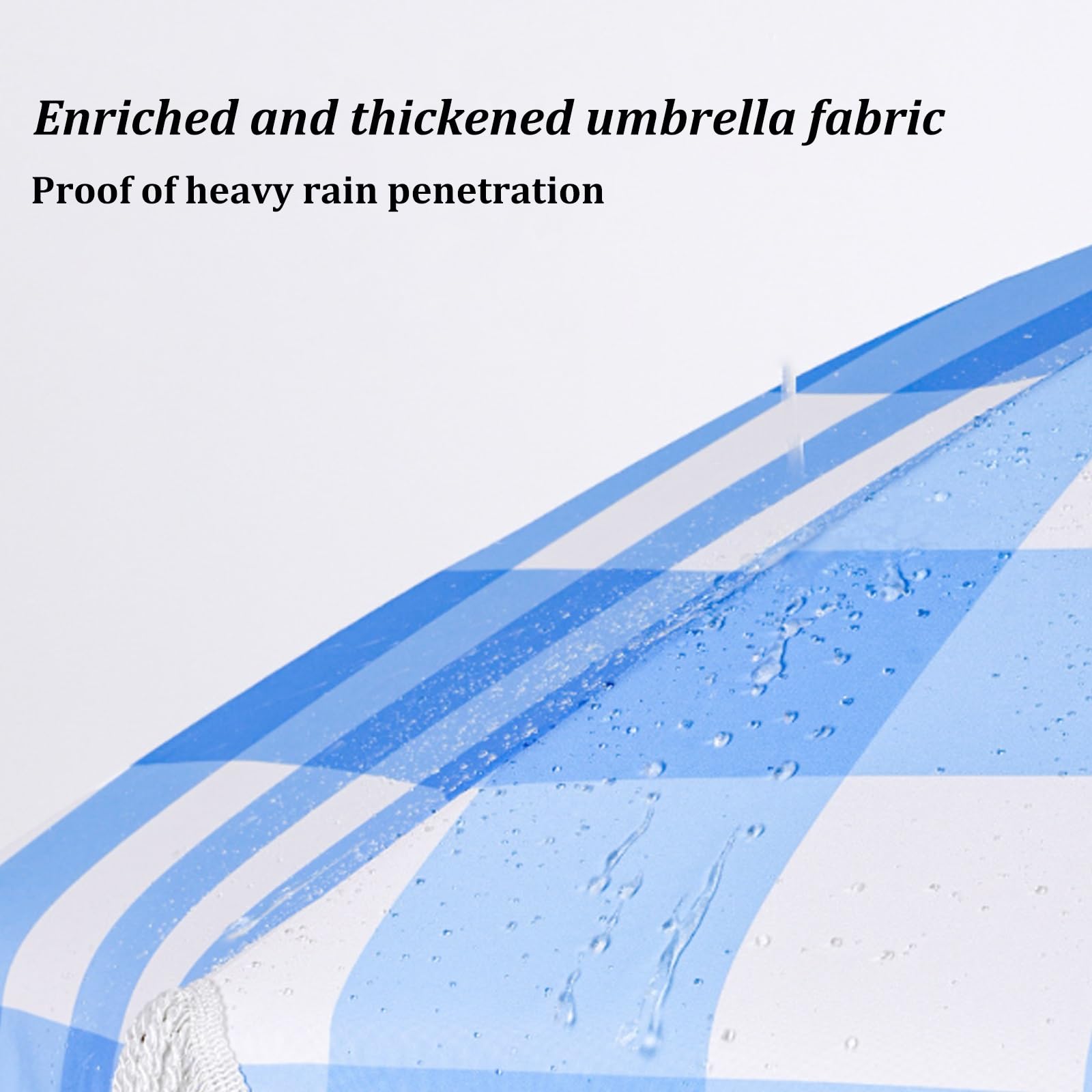 Parasol plażowy 2M Parasol ogrodowy z frędzlami Odporny na promieniowanie UV Parasol stołowy Przenośny na zewnętrzny taras ogrodowy Basen przydomowy(Blue pinstripes)