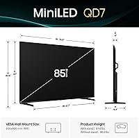 Vista 3 de Hisense 85" Clase Serie QD7 Mini-LED 4K UHD Smart Fire TV (85QD7QF, modelo 2025) - QLED, Native 144Hz, HDR10+, Dolby Vision, Dolby Atmos, Game Mode