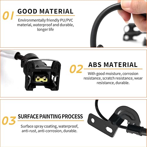 Miniatura 6 de 2PCS ABS Sensor de velocidad de rueda arnés trasero izquierdo y derecho reemplazo para Hyundai Sonata 2015-2017 1.6L 2.0L 2.4L