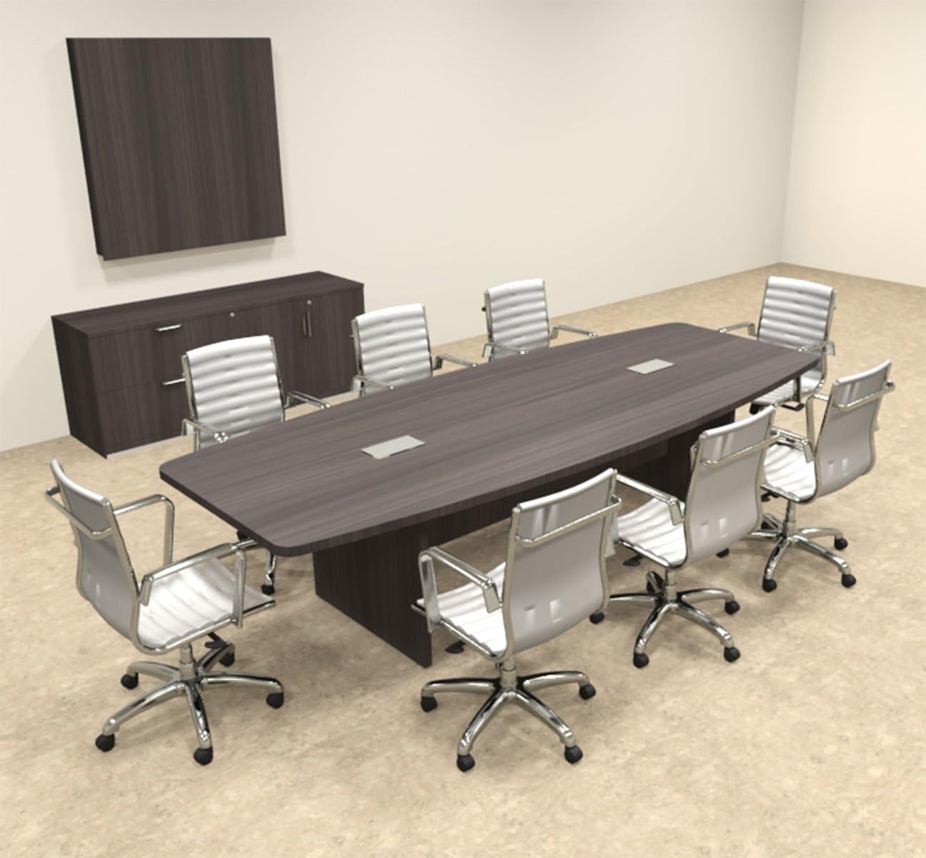 Modern Boat Shaped 10' Feet Conference Table, OF-CON-C133