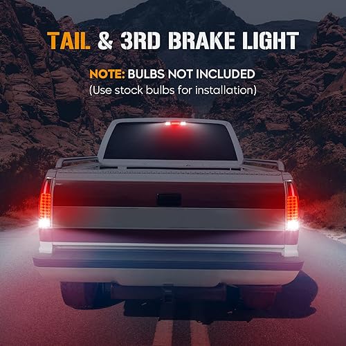 Miniatura 10 de Youxmoto Kit de 3 luz de freno LED + luces traseras para Chevy GMC Silverado Sierra CK 1500 2500 3500 1988-1999, modelos Blazer de tamaño completo