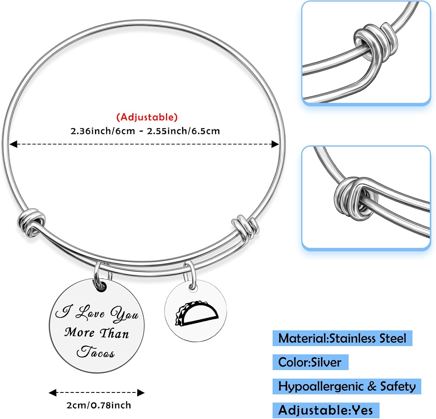 Mwphuy Taco Themed Gifts for Women Funny Tacos Bracelet Gift Taco Gifts for Food Lovers Bracelet Best Friends Sister Tacos Party Presents Food Lover Presents Graduation Birthday for Girlfriend Wife