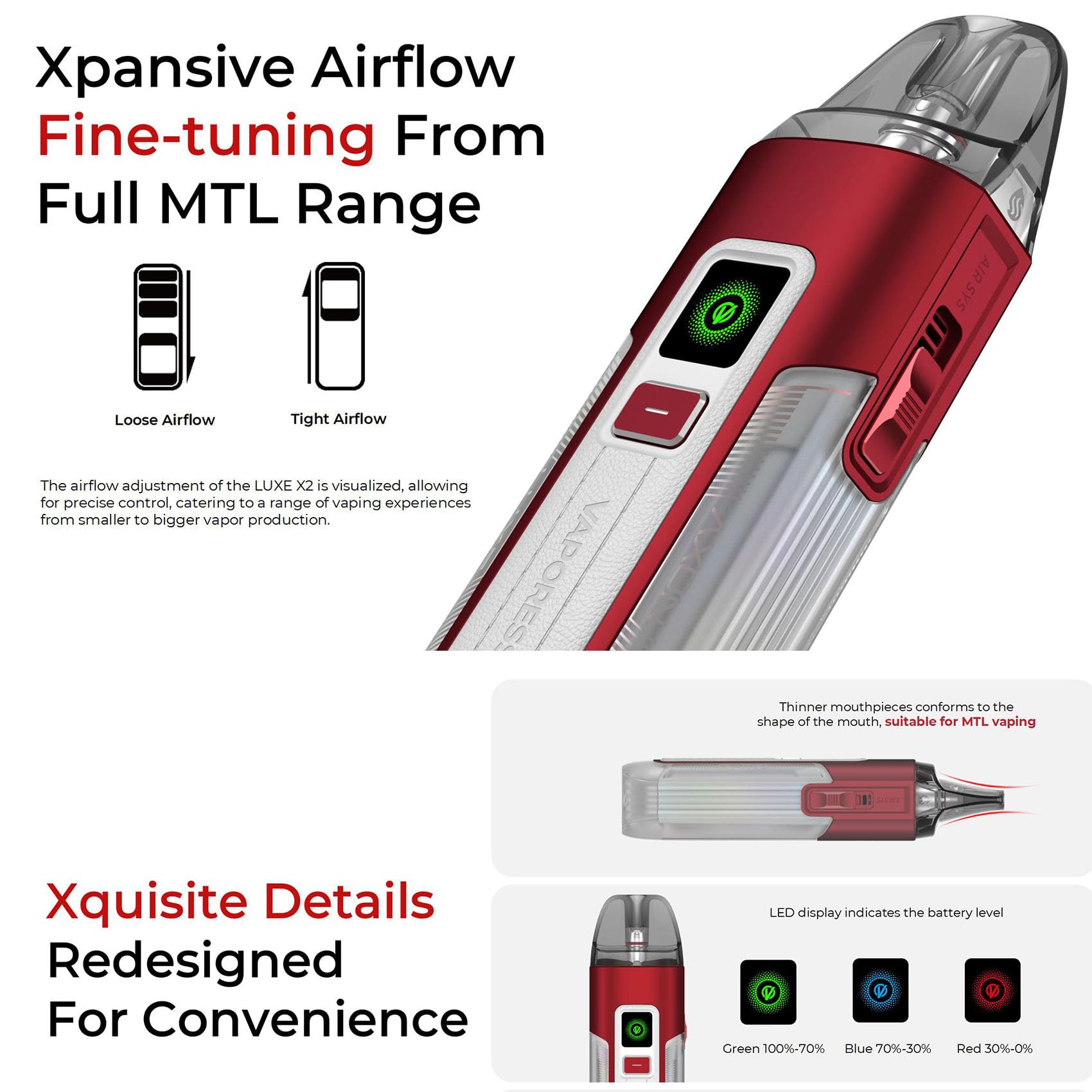 Vaporesso Luxe X2 Kit 40W MTL Pod System Batterie Intégrée 2000mAh [Dessin  et Bouton d'Activation] 5ml Compatible GTX Bobines Sans Nicotine (Rose  Clair) : Amazon.fr: High-Tech