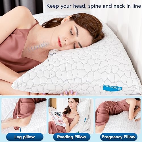 Miniatura 2 de Almohada para dormir de lado para aliviar el dolor de cuello y hombros, almohada de apoyo cervical para dormir de lado, almohadas de espuma