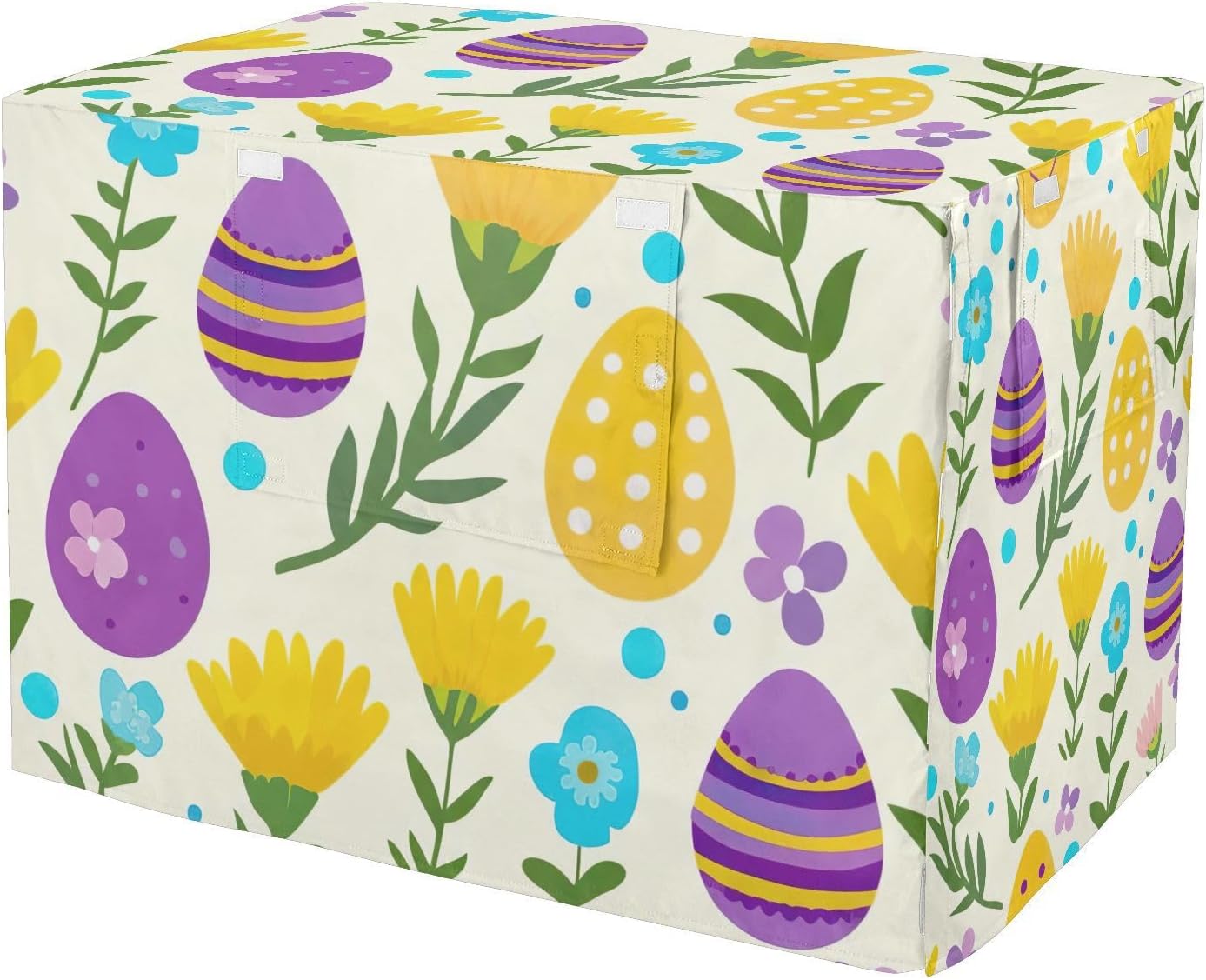 Pastel Easter Eggs Dog Crate Cover S-XL Breathable Pet Kennel Cover with Mesh Windows, Reduces Barking, Large