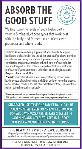 Miniatura 7 de New Chapter Vitaminas prenatales multivitamínico prenatal con metilfolato  colina para mamá saludable bebé uno diario 30 unidades