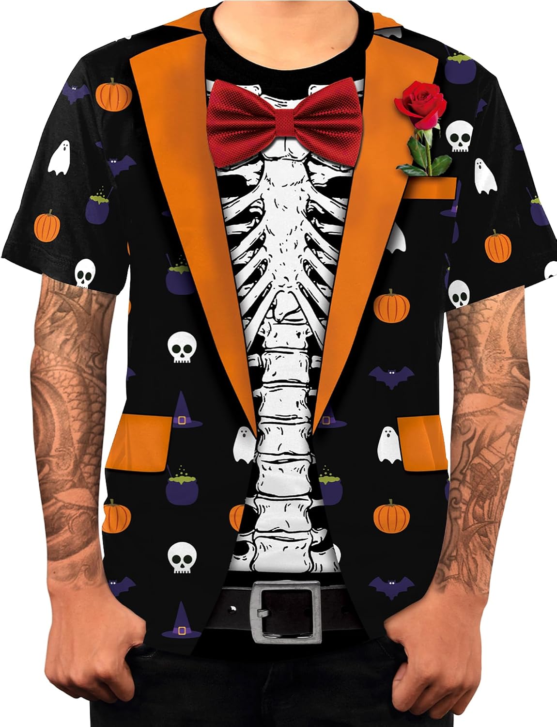 KatchOn, Graphic Skeleton Tshirts for Men - Skeleton Costume Men | Scary Halloween Tshirt for Men, Halloween Costumes for Men
