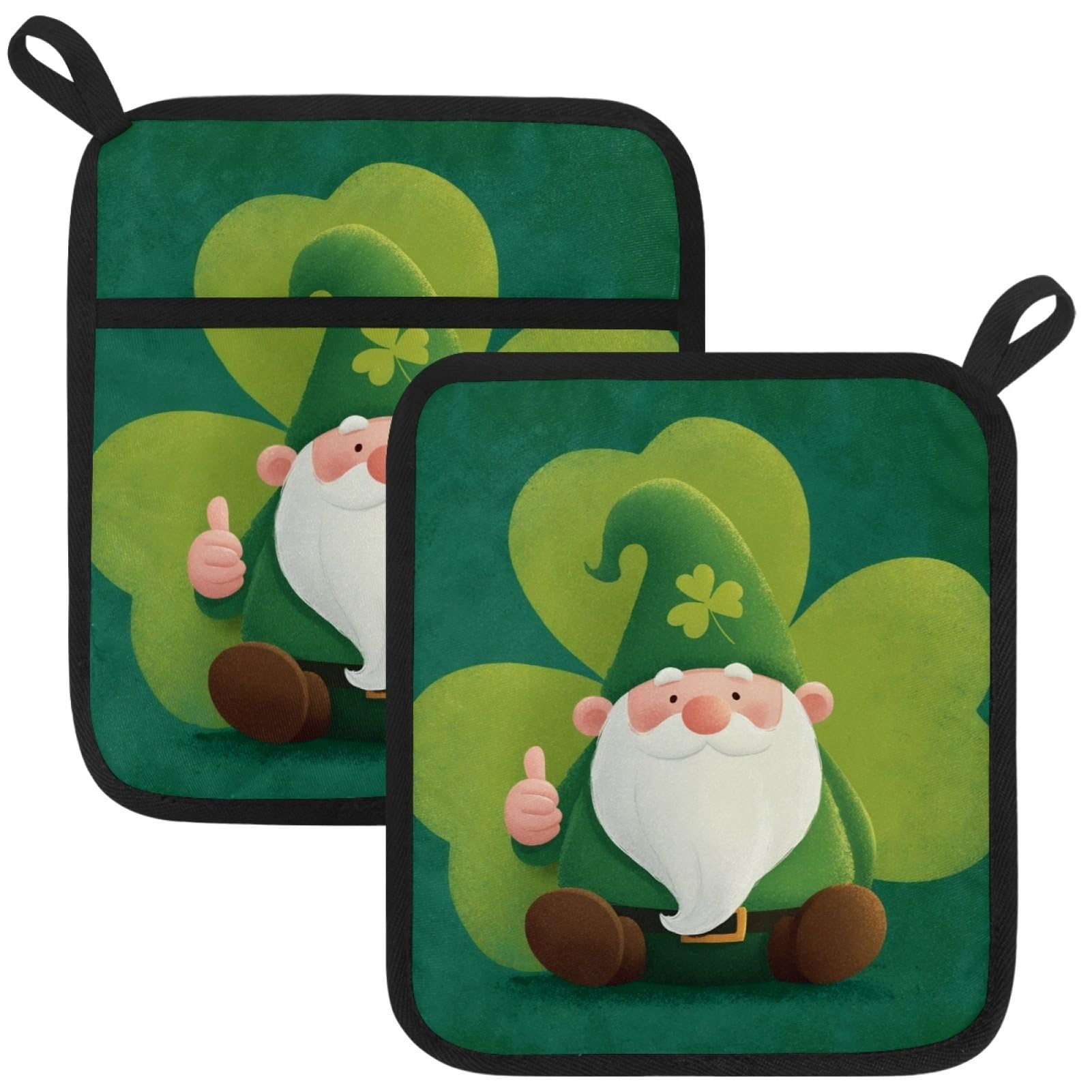 VAPOKF Cute Gnome Kitchen Hot Pot Holder, Pot Holders Heat Resistant Pot Holder with Pocket Heat Resistant Trivets for Hot Pans Cotton Pot Mitts for Kitchen Cooking Baking