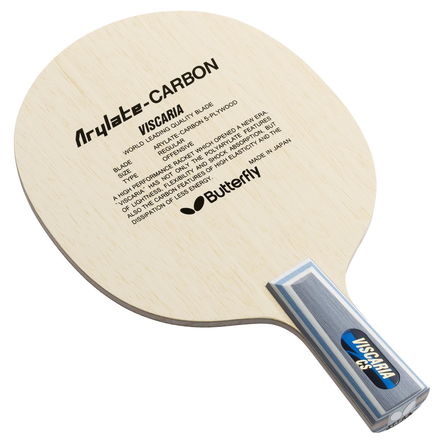 Butterfly Viscaria Table Tennis Blade - Butterfly ALC Blade - Professional Butterfly Table Tennis Blade - Available in FL, and ST handle styles - Made in Japan CS