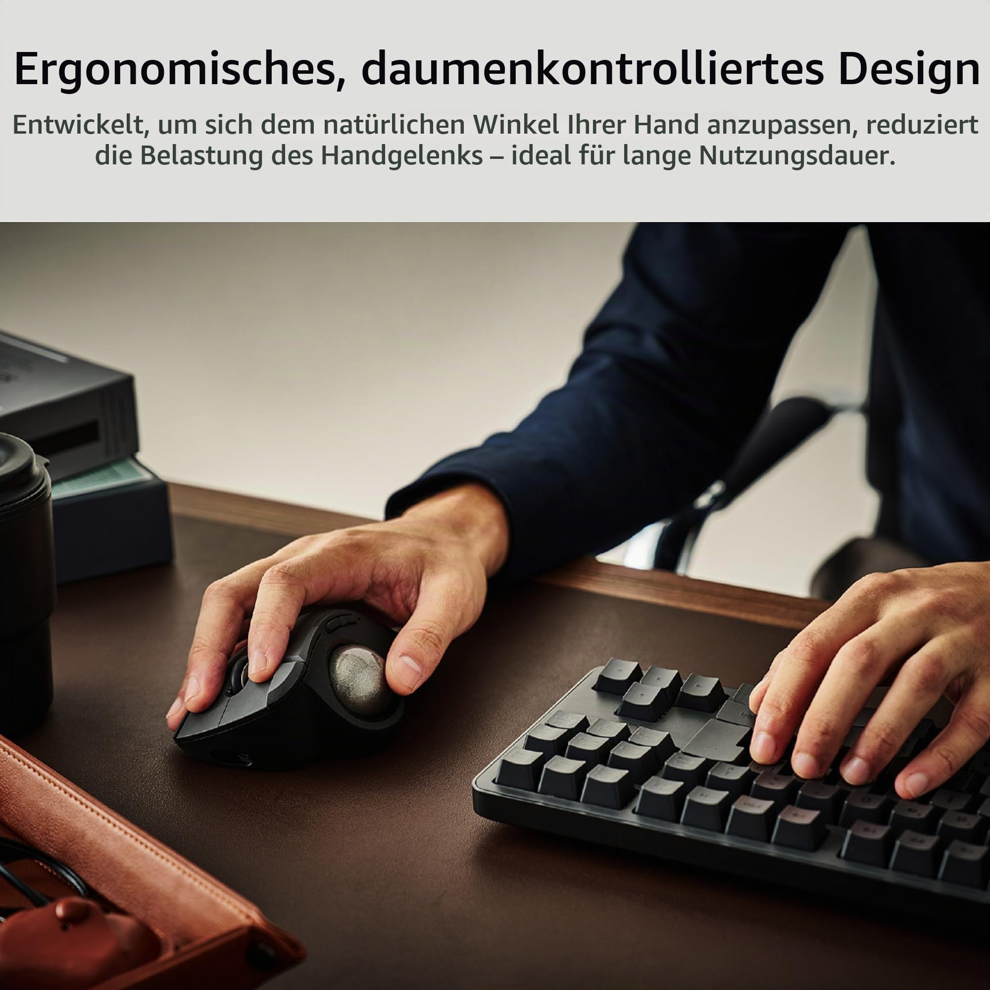ELECOM IST PRO Trackball-Maus, 6-Geräteverbindung, 3-Wege-Konnektivität, Bluetooth 5.3, kabellos, 2,4 GHz, kabelgebunden, 12.000 DPI-Sensor, 36 mm ergonomisch, 10 benutzerdefinierte Tasten, leises
