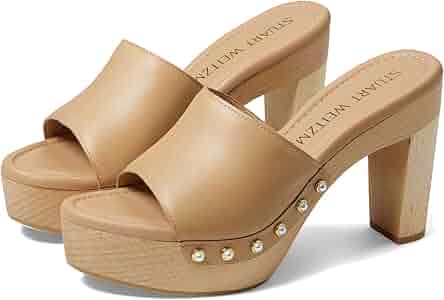 Amazon.com | Stuart Weitzman Pearl Clog 85 Sandal Adobe 7 B
