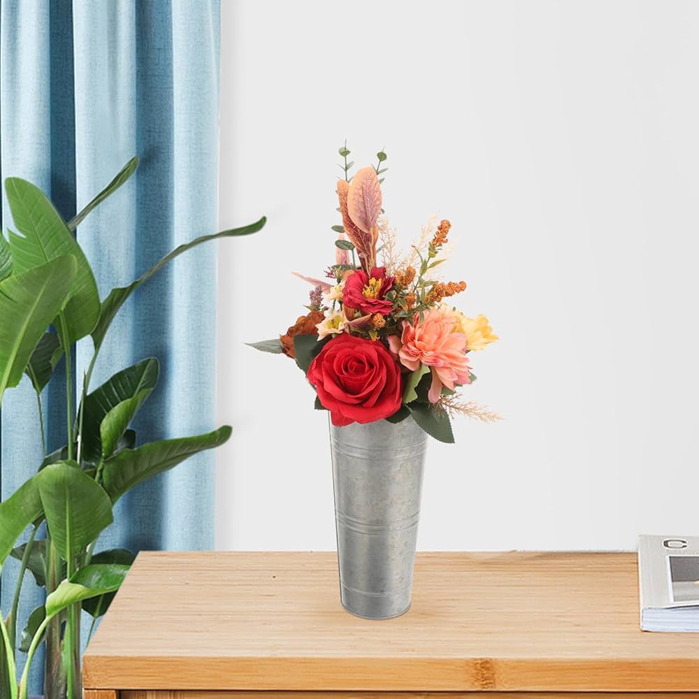 Amazon｜UKCOCO ブリキ バケツ 亜鉛メッキシート 花屋 フラワー