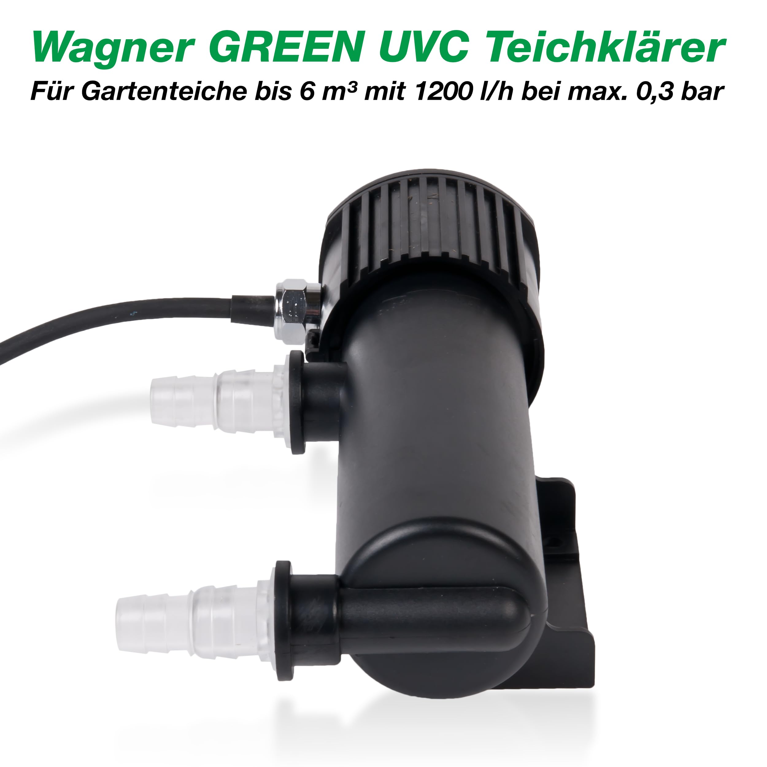 UVC Teichklärer | Desinfektion für klares Wasser im Teich | Wasserklärer ohne Chemie | UV-C Algenvernichter (7 Watt)