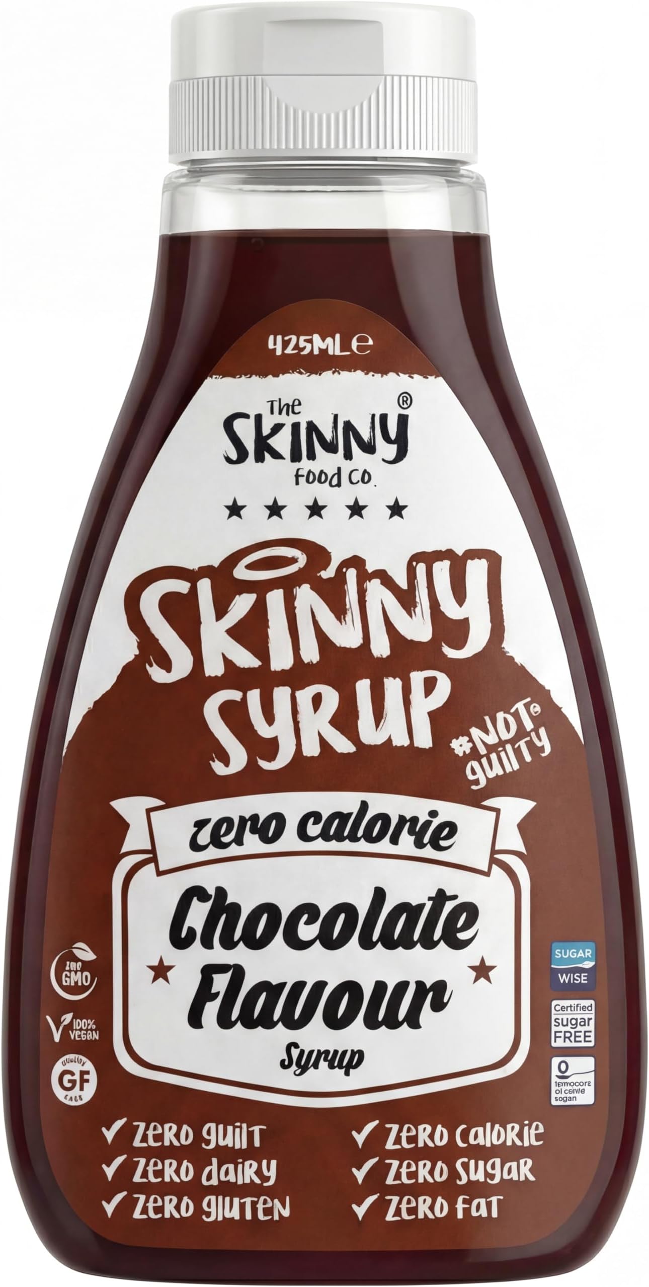 Skinny Food Co Chocolate Syrup 425ml - Sugar Free Zero Calorie Syrup For Breakfast, Coffee, Pancake, Snacks, Cocktails, Drinks & Desserts - Vegan, Gluten-free, Keto & Paleo Friendly Skinny Syrups