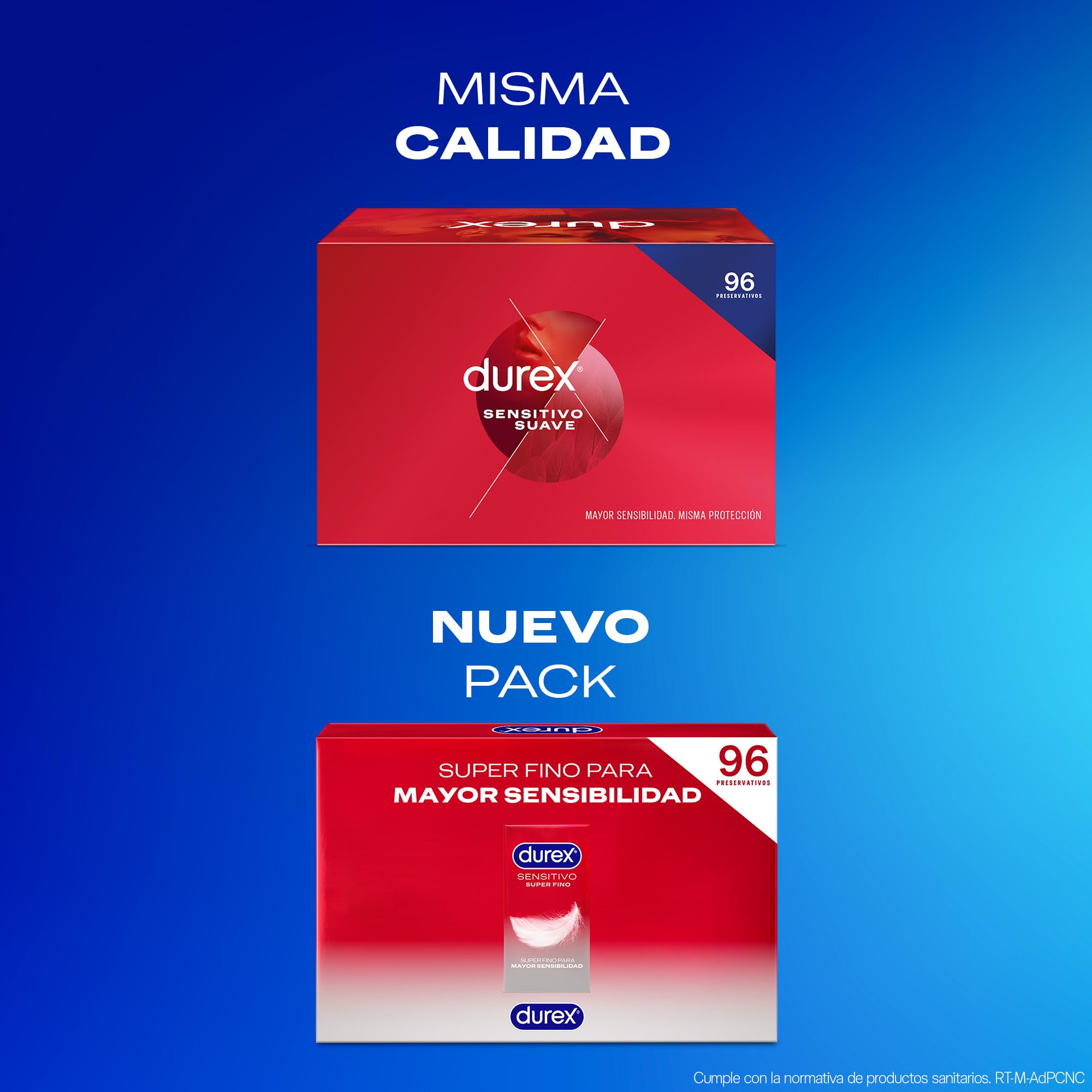 Durex Pack Preservativos Sensitivo Suave, 96 condones, El embalaje puede variar