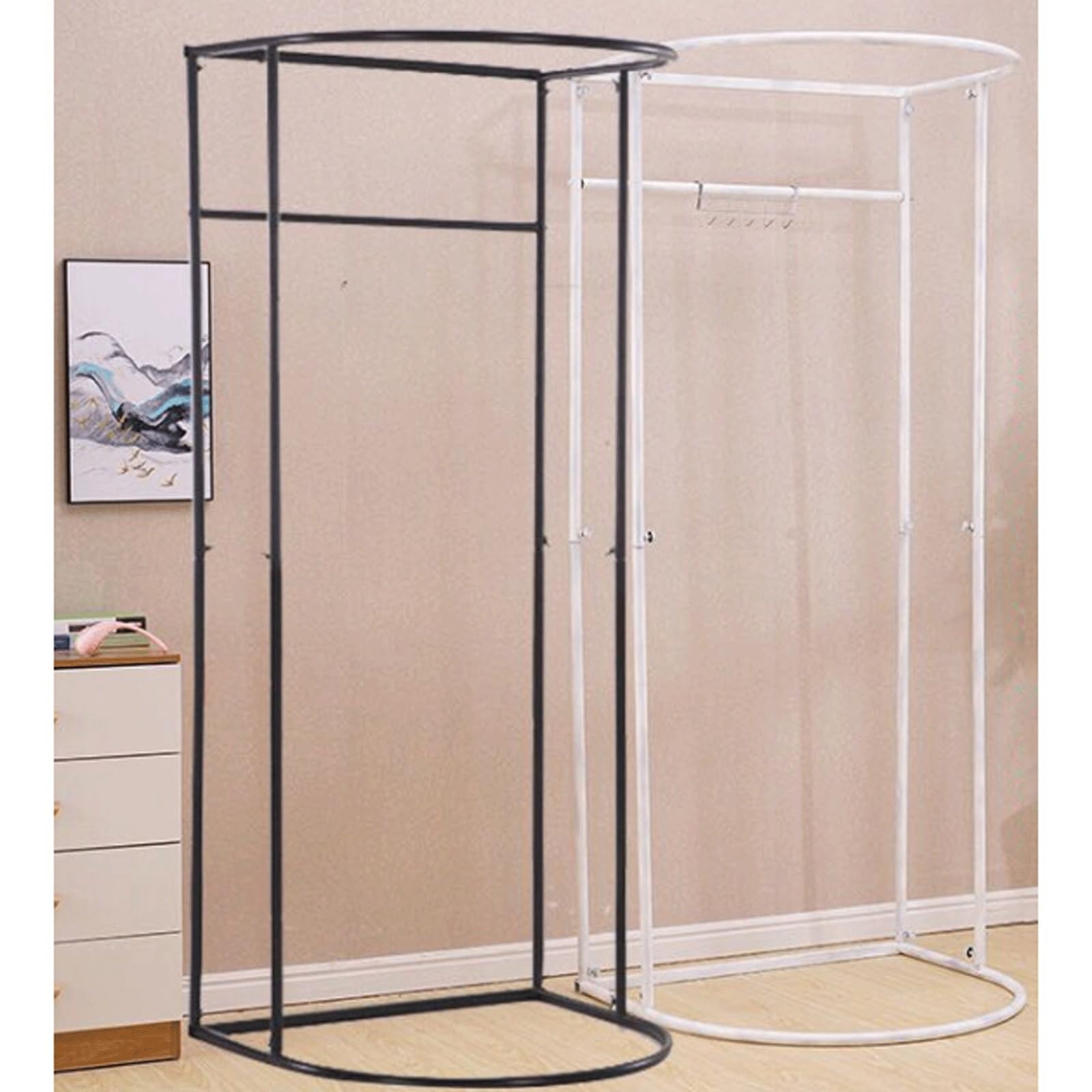 Chambre d'ajustement portable pliable pour magasins de vêtements, vestiaire temporaire (marron, 100 x 95 x 200 cm)