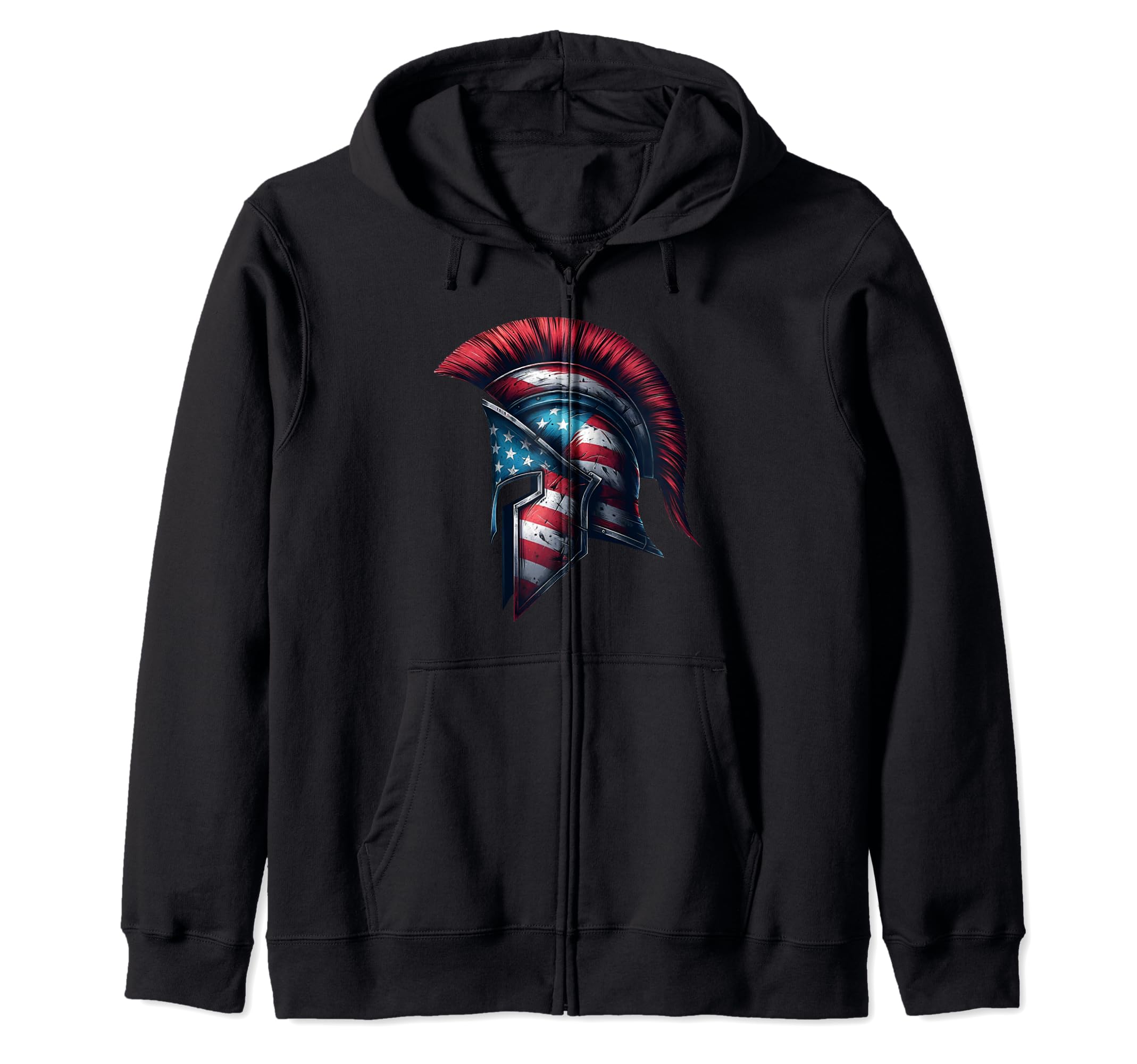 Spartan Spirit Stars and Stripes Helm Zip Hoodie