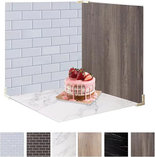 3 tableros de fondo de fotografía de productos grandes, 6 patrones, 24 x 24 pulgadas, impermeables, reutilizables, accesorios de fondo para fotos,