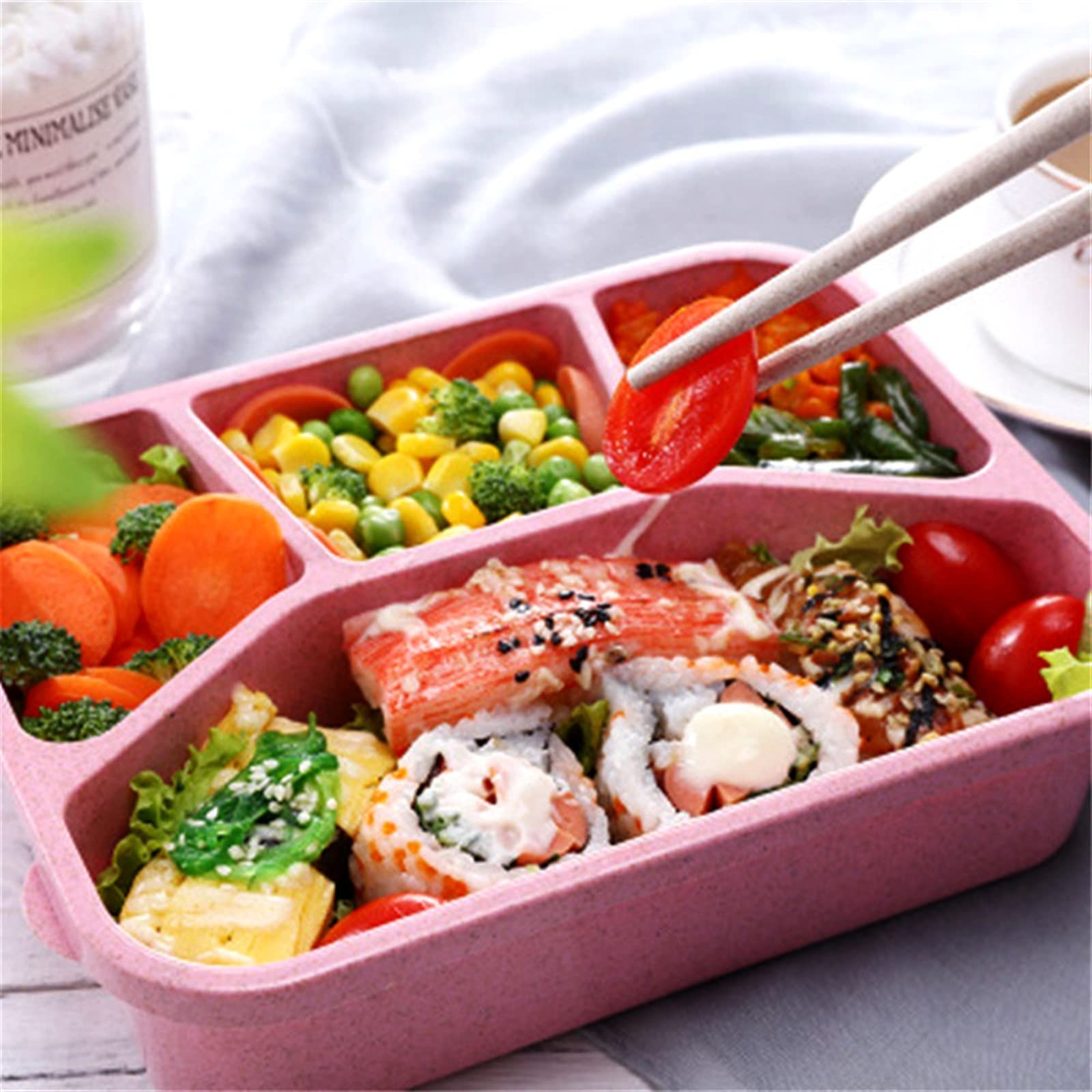 Bento Boxes Lunch box 4 scatole contenitore for alimenti microonde ufficio lavoratore scatola for for frutta(Purple)