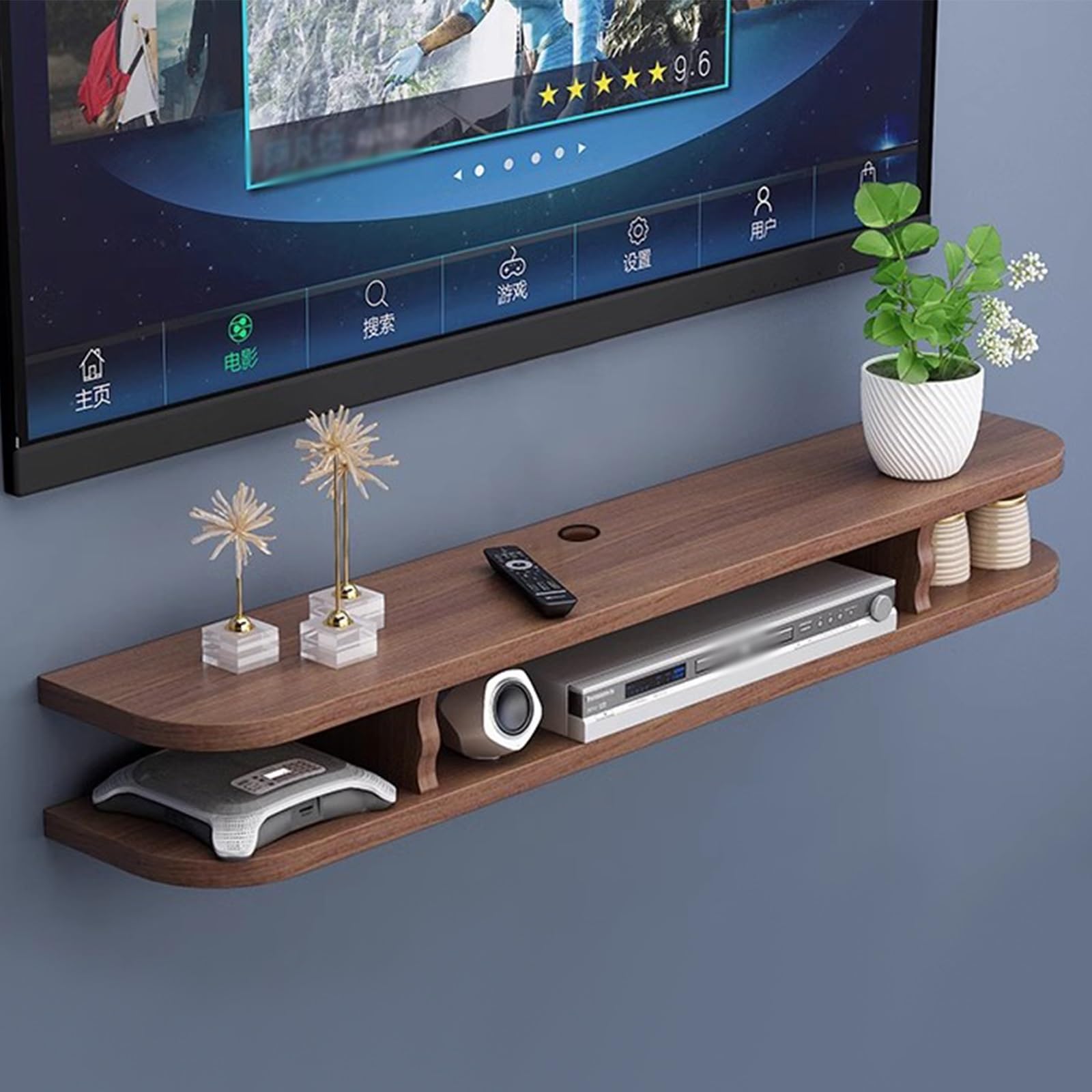 DFGHNBVC Tv Stand, Television Stands, Tv Stands For Living Room, Wood Tv Stand, Wall Mounted Entertainment Center, Floating Shelves Storage Cabinet, For Bedroom Livingroom,Brown-120Cm/47In
