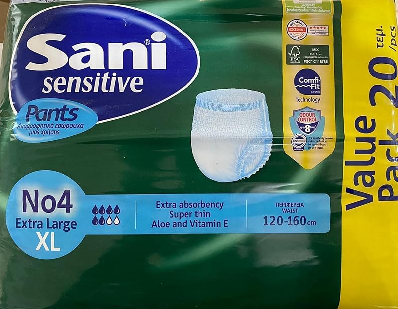 Sani Short Adult Diapers (X-large)- 20 Piece