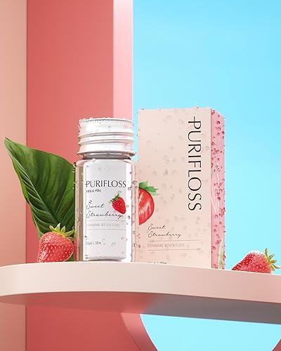 Miniatura 5 de Hilo dental tejido expansible de alta calidad, sin PTFE y PFAS, fresa dulce, ecológico, vegano, sin crueldad, recomendado por dentistas, apto para