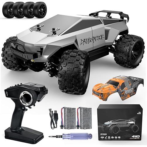 kolegend 2-in-1 RC Cyber Monster Truck & Drift Car for Adults 1/18 Scale 4WD 40KM/H All-Terrain Fast RC Car with 2.4Ghz Radio, 2 Batteries & 2 PVC Shells RTR