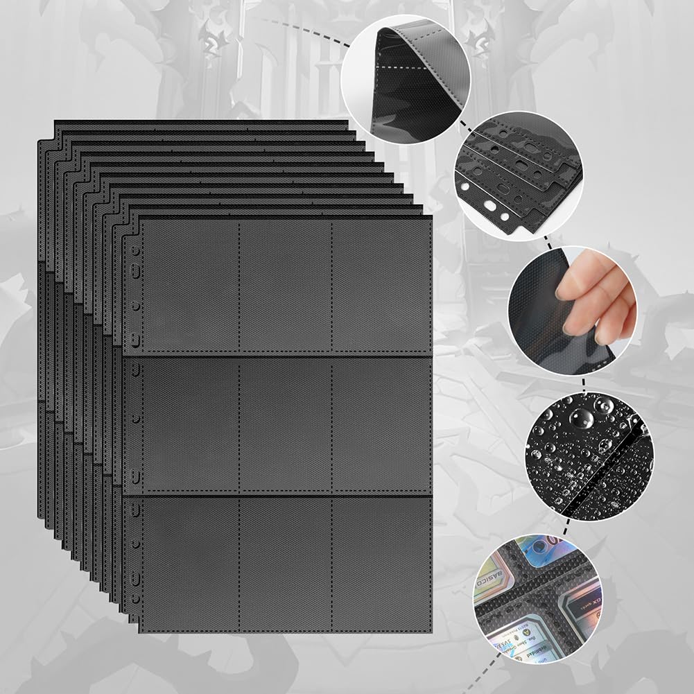 OSDUE Trading Card Sleeves,540 Double Sided Card Holder Pages, 30 Sheets Pocket Page Protectors - Image 3
