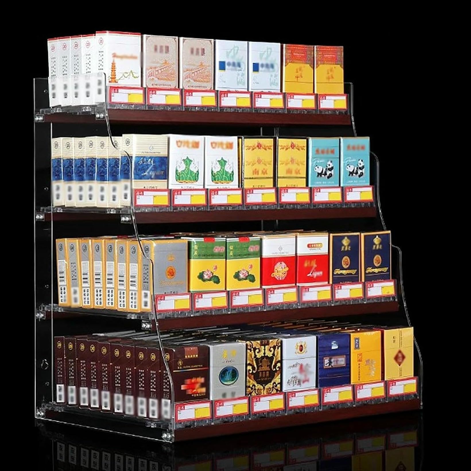 Vitrine de cigarettes et organisateur de comptoir contre le désordre des paquets