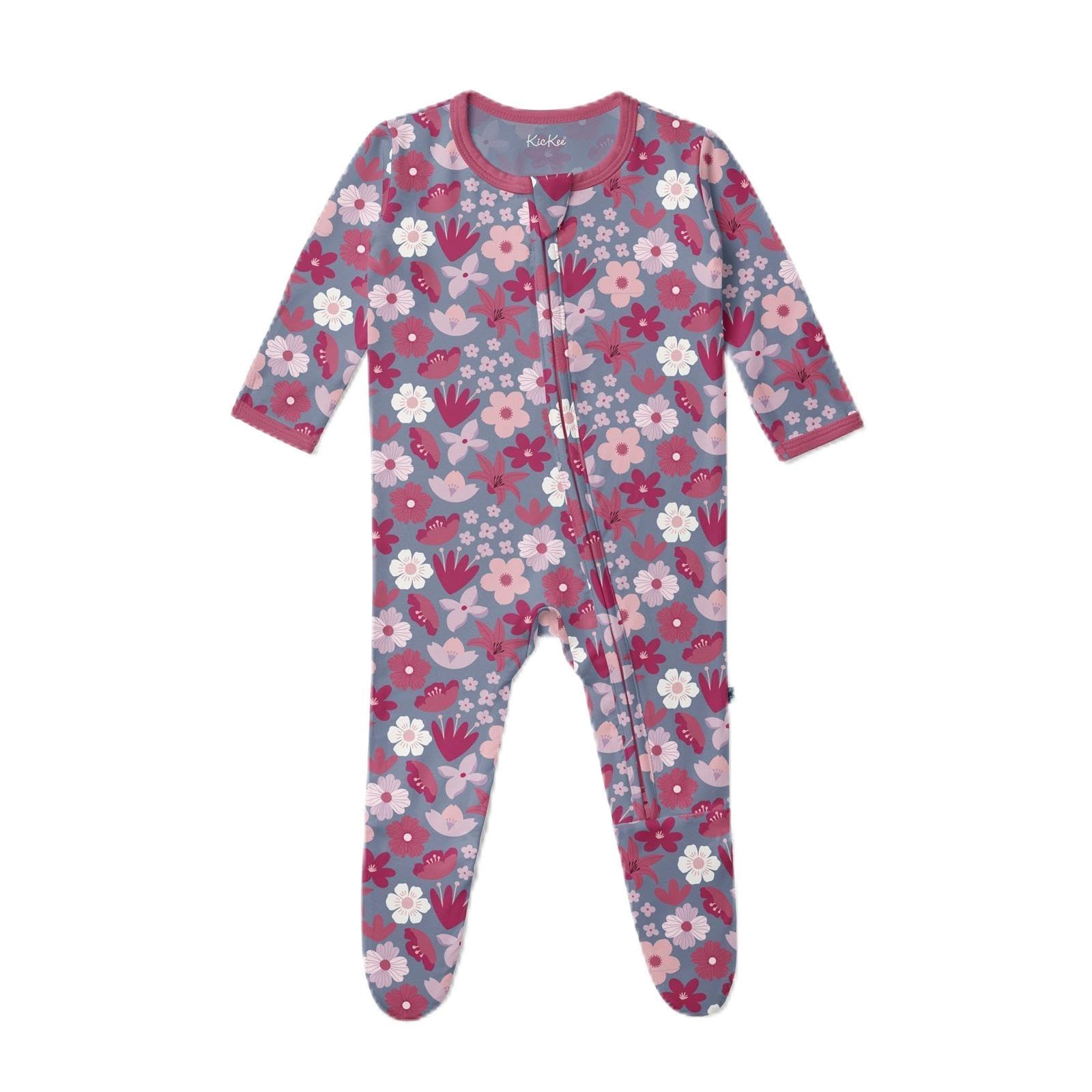 KicKee Baby &amp; Toddler Zipper Footie – Ultra-Soft Viscose from Bamboo Pajamas with Flip Paws &amp; Grips